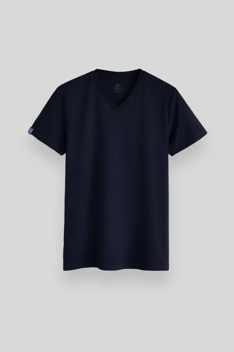 Heren V-hals Korte Mouw T-shirt - Image 1
