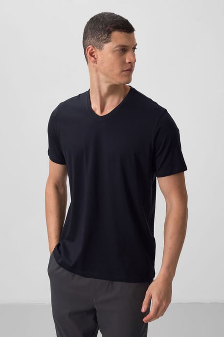 Heren V-hals Korte Mouw T-shirt - Image 2