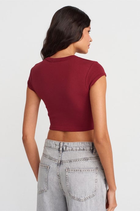Dames Slim Fit Crop Crewneck T-shirt - Image 2