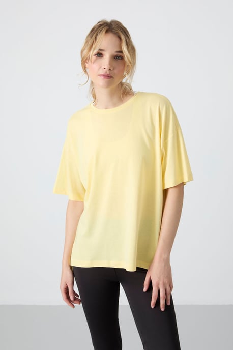 Oversized Katoen-Modal Crew Neck T-Shirt - Image 2