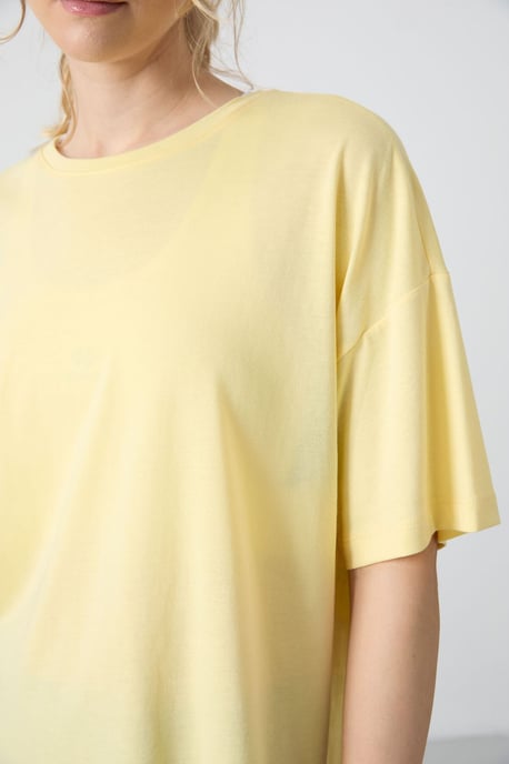 Oversized Katoen-Modal Crew Neck T-Shirt - Image 4