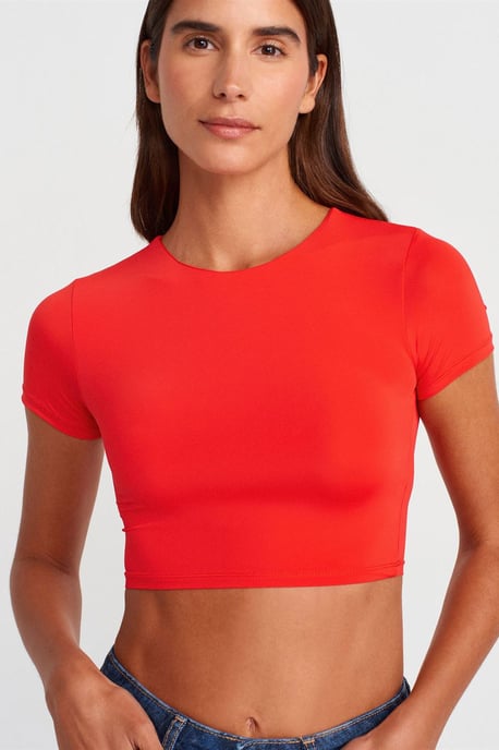 Dames Slim Fit Crop T-Shirt - Image 3