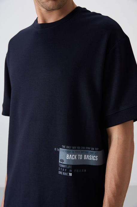 Oversized T-shirt i bomullsblandning med rund hals - Image 3