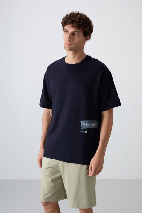 Oversized T-shirt i bomullsblandning med rund hals - Image 4