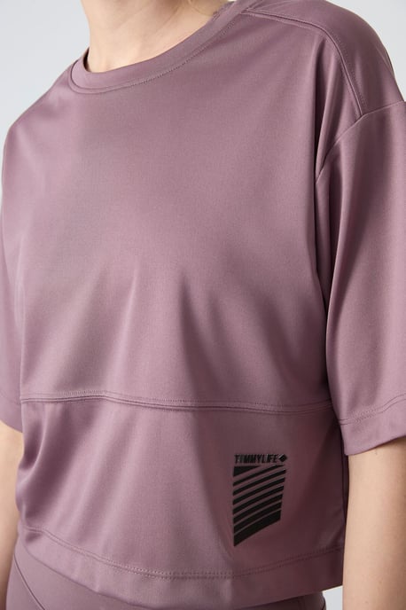 Oversized Polyester T-shirt met ronde hals en zak - Image 4