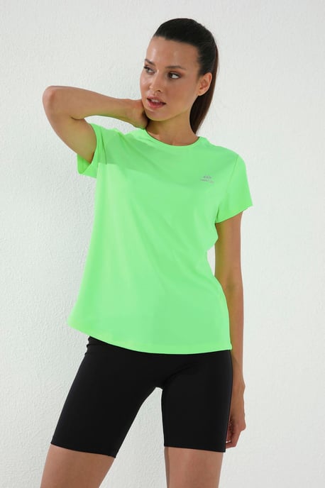 Dames Effen Korte Mouwen Rondhals T-Shirt - Image 2