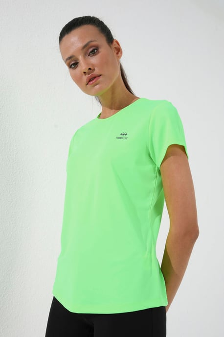 Dames Effen Korte Mouwen Rondhals T-Shirt - Image 4