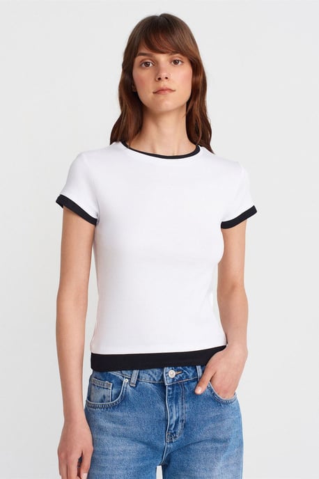 Dam Slim Fit Bomull Crew Neck T-shirt - Image 1