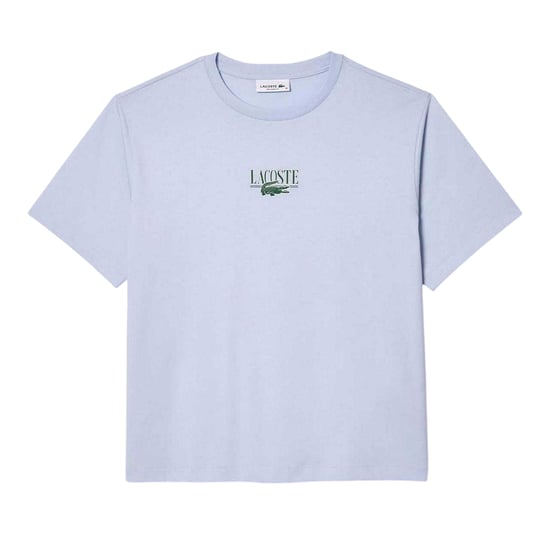 Lacoste Womens/Ladies Printed Cotton Relaxed Fit T-Shirt (Blue) - Image 1