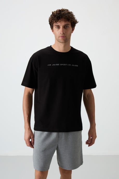 Överdimensionerad T-shirt med crewneck och tryck - Image 1