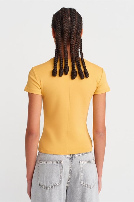Slim Fit Katoenen V-hals T-Shirt - Image 2