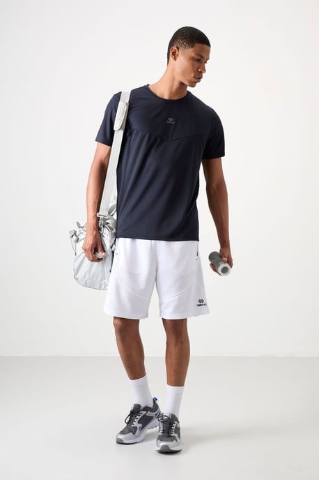 Heren Effen Polyester Ronde Hals T-shirt - Image 2