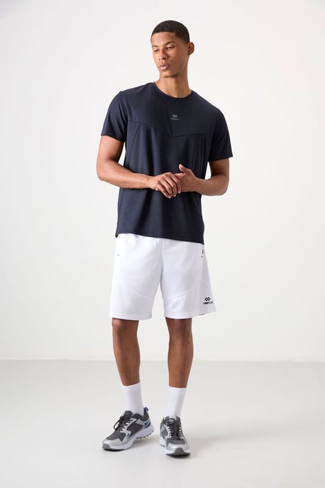 Heren Effen Polyester Ronde Hals T-shirt - Image 4