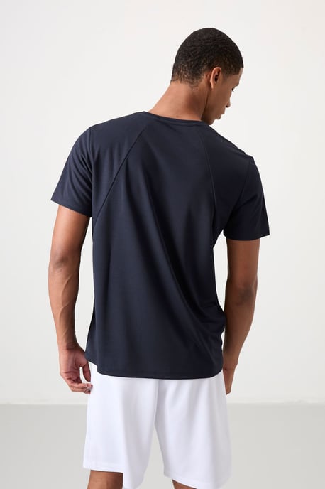 Heren Effen Polyester Ronde Hals T-shirt - Image 6