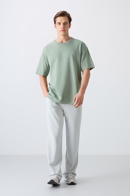 Överdimensionerad T-shirt med rund hals i bomullsblandning - Image 2