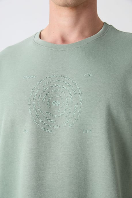 Överdimensionerad T-shirt med rund hals i bomullsblandning - Image 3