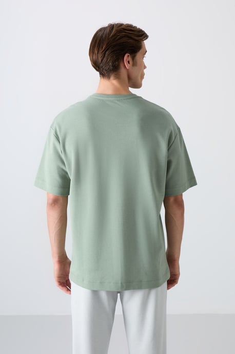 Överdimensionerad T-shirt med rund hals i bomullsblandning - Image 5