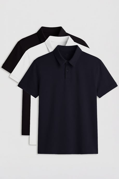 Heren Katoen-Elastaan Polo T-shirt - Image 1