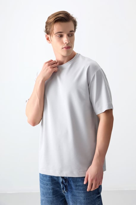 Oversized Katoenmix Crew Neck T-Shirt - Image 2