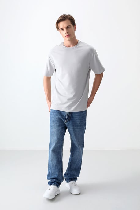 Oversized Katoenmix Crew Neck T-Shirt - Image 3