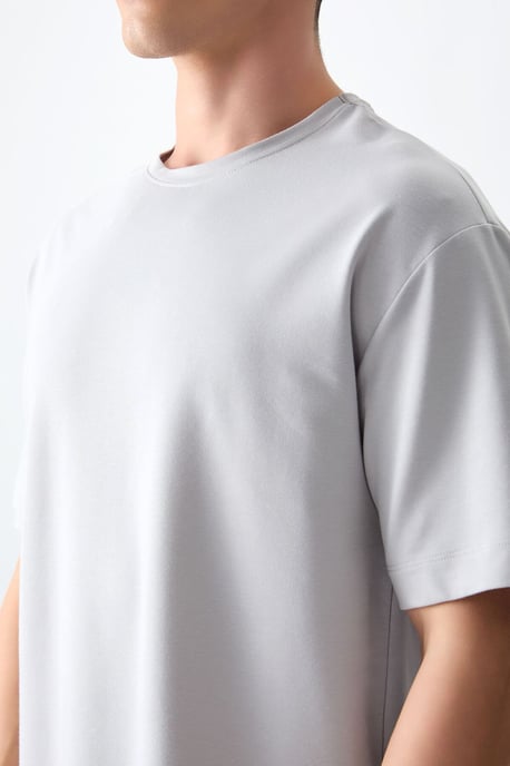 Oversized Katoenmix Crew Neck T-Shirt - Image 4