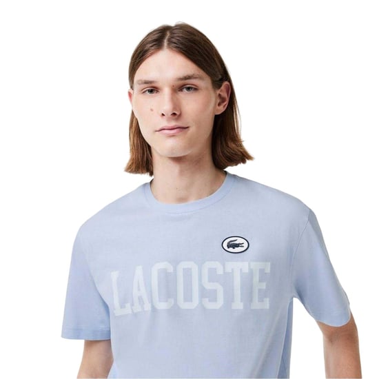 Lacoste Mens Logo Printed Cotton T-Shirt (Blue) - Image 4