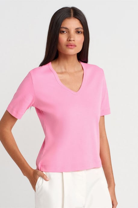 Women's Cotton V-Neck T-Shirt - Image 1