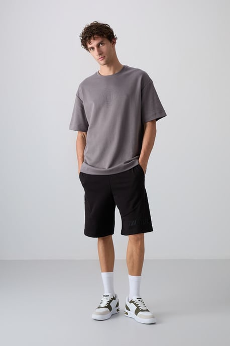 Överdimensionerad T-shirt med rund hals i bomullsmix - Image 2