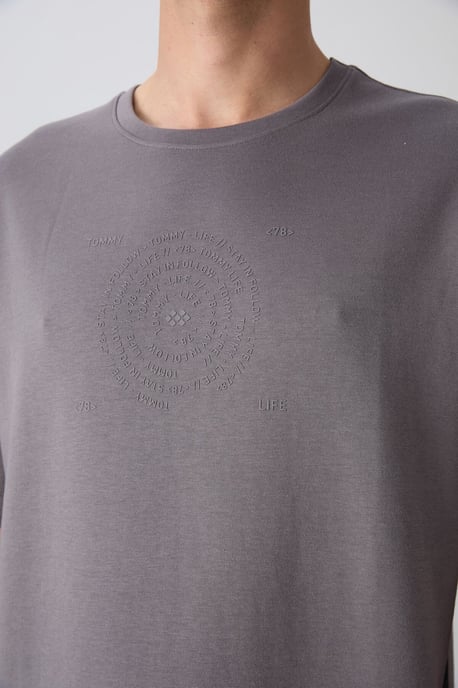 Överdimensionerad T-shirt med rund hals i bomullsmix - Image 4