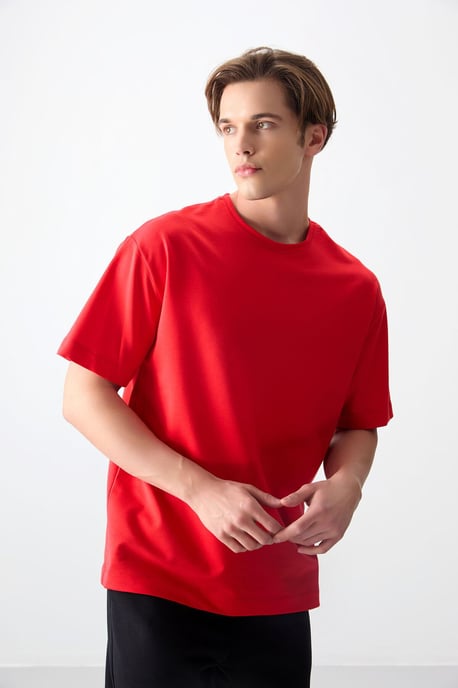 Overmaatse Katoenmix Crew Neck T-Shirt - Image 5