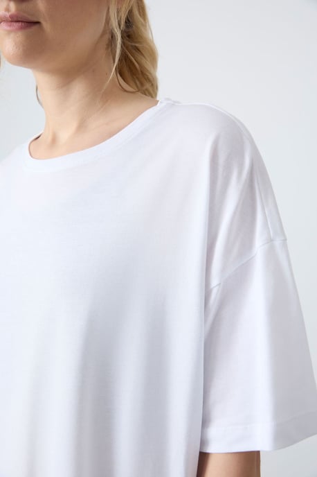Oversized Katoen-Modal Crew Neck T-shirt - Image 6