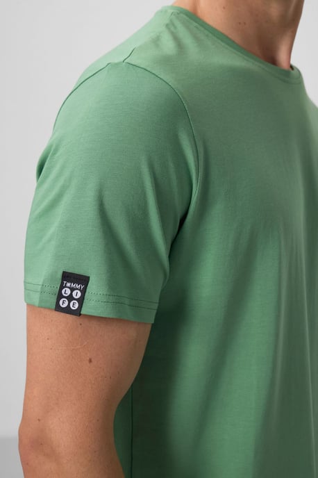 Heren T-shirt met ronde hals van katoen en elastan - Image 4