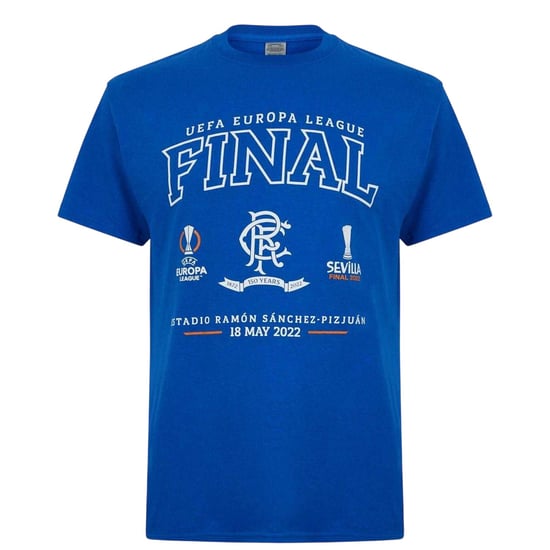 Castore Mens Europa League Rangers FC T-Shirt (Blue) - Image 1