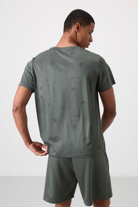Herrars färgblockerad crew neck T-shirt - Image 5