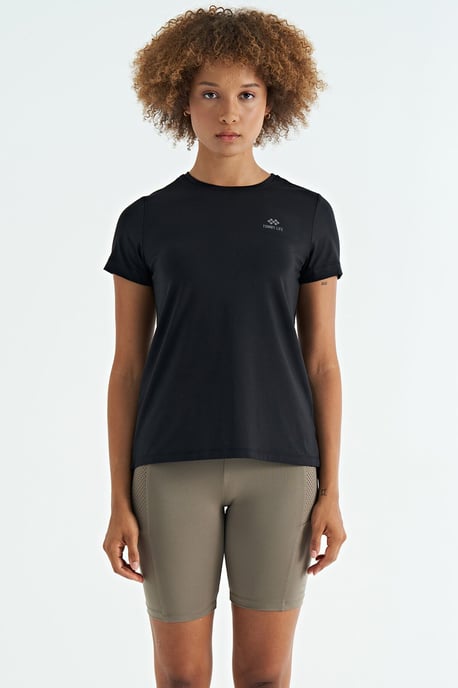 Women's relaxed crew neck T-shirt with side slits - Image 2