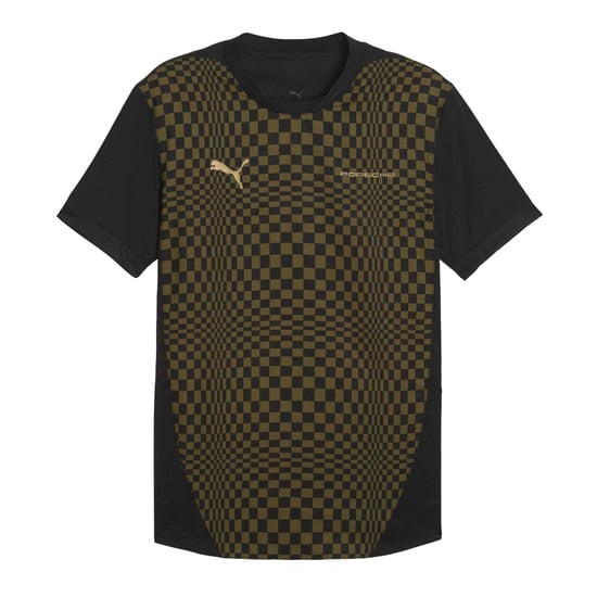 Puma Heren Porsche Spirit dambord T-shirt (Olijf) - Image 1