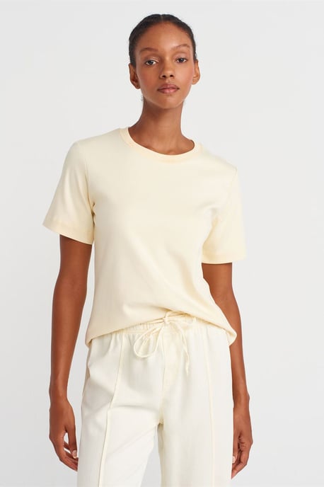 Dames Katoenen Rondhals T-Shirt - Image 1