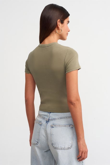 Damernas Slim Fit Croppad T-shirt - Image 2
