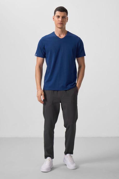 Heren V-hals Korte Mouwen T-shirt - Image 1