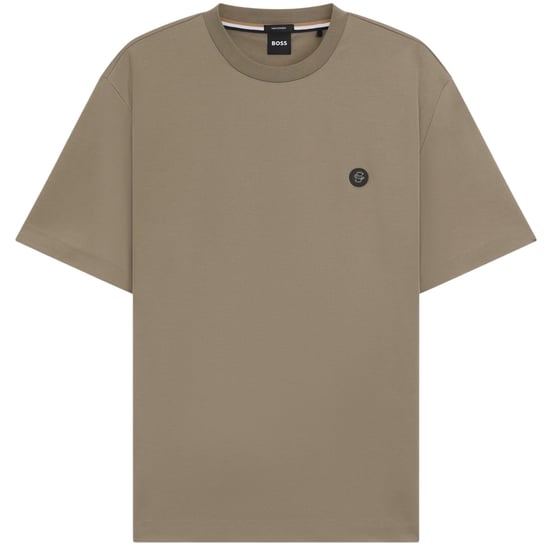 Boss Strak zittend T-shirt voor heren met minimalistisch logo (Bruin) - Image 1
