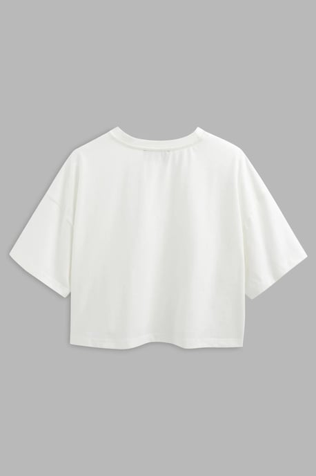 Basic Crew Neck Crop T-shirt - Image 1
