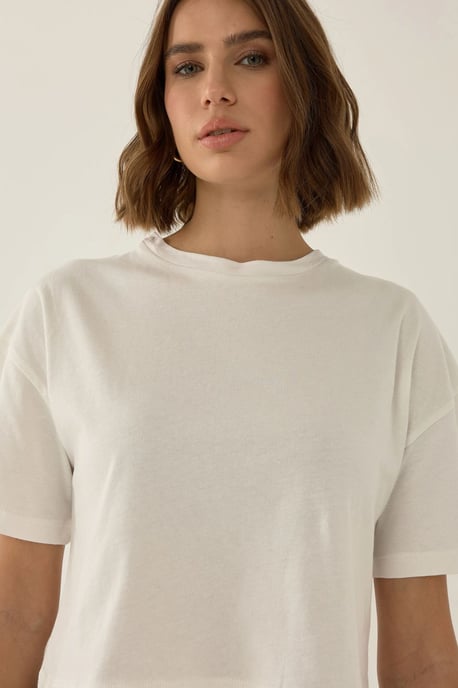 Basic Crew Neck Crop T-shirt - Image 5
