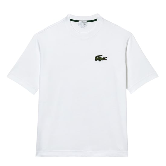 Lacoste Unisex T-shirt voor volwassenen met geborduurd logo en losse pasvorm (Wit) - Image 1