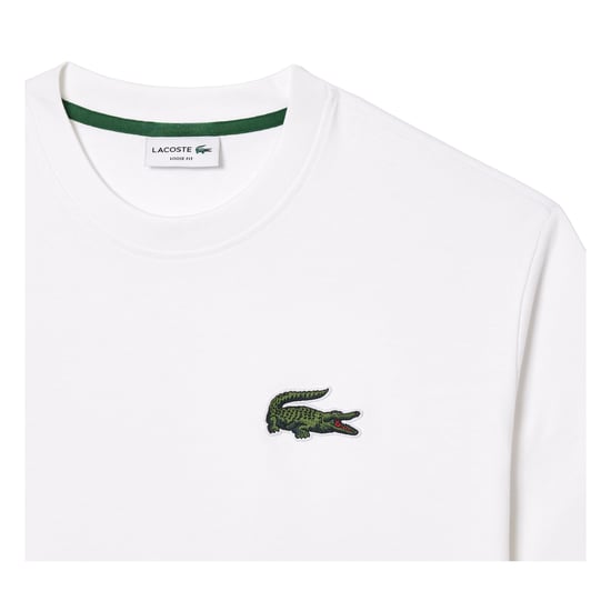 Lacoste Unisex T-shirt voor volwassenen met geborduurd logo en losse pasvorm (Wit) - Image 2