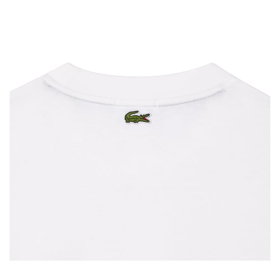 Lacoste Unisex T-shirt voor volwassenen met geborduurd logo en losse pasvorm (Wit) - Image 3