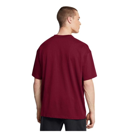 Under Armour Heren Logo Zwaargewicht Los T-shirt (Rood) - Image 3