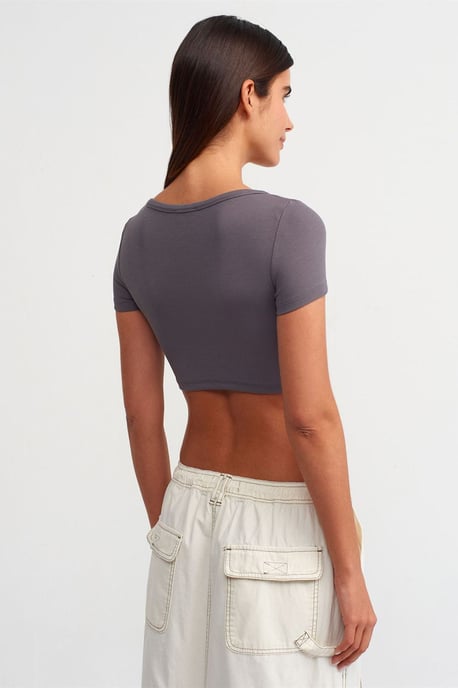 Women's Ribbed Crop T-Shirt - Image 2