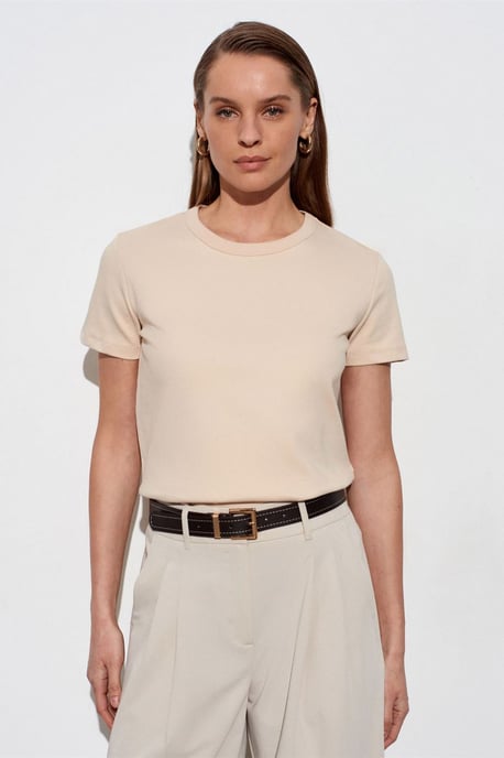 Dames Effen Crew Neck T-shirt - Image 3