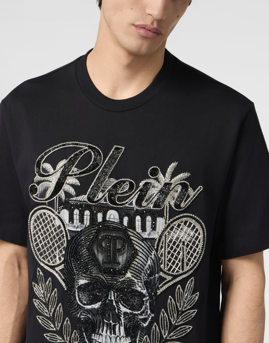 Round Neck T-Shirt Skull Tennis Skull - Image 3