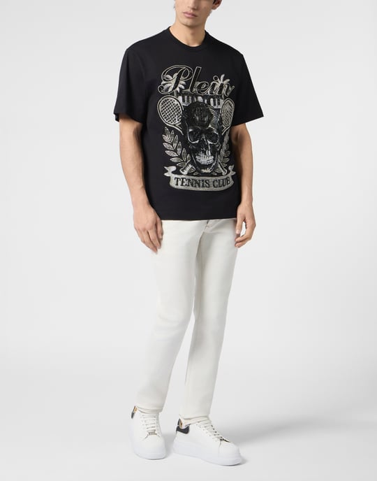 Round Neck T-Shirt Skull Tennis Skull - Image 4